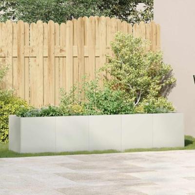 Plantenbak 200x40x40 cm koudgewalst staal wit