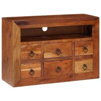 Dressoir met lade Bruin 80 x 30 x 55 cm Massief acaciahout - thumbnail