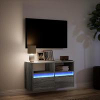 Tv-wandmeubel met LED 80x31x45 cm grijs sonoma eikenkleurig - thumbnail