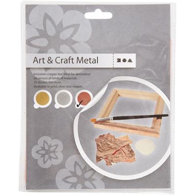 Imitatie bladmetaal, vel 16x16 cm, koper, 0,625 m2, 25 vel/ 1 doos