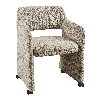 Woood Lyric eetkamerstoel met wielen Greige - thumbnail