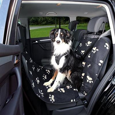TRIXIE AUTODEKEN POOTPRINT ZWART / BEIGE 145X140 CM