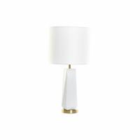 Bureaulamp DKD Home Decor 8424001847242 33 x 33 x 67 cm Keramisch Gouden Metaal Wit 220 V 50 W - thumbnail