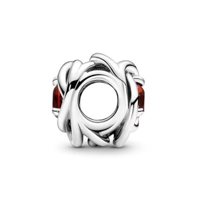 Pandora 790065C06 Bedel Salsa Red Eternity Circle zilver-kristal rood
