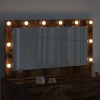 VidaXL Schmink spiegel rechthoekig gerookt eiken 100 x 55 x 18 cm - thumbnail