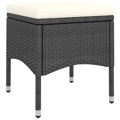 5-delige Tuinset poly rattan en gehard glas zwart - thumbnail