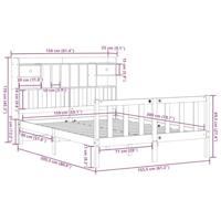 Bed met boekenkast zonder matras massief grenenhout 150x200 cm - thumbnail