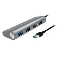 LogiLink UA0307 interface hub USB 3.2 Gen 1 (3.1 Gen 1) Type-A 5000 Mbit/s Aluminium - thumbnail