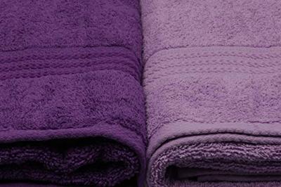 Set van 4 badhanddoeken - 70 x 140 cm - Paars