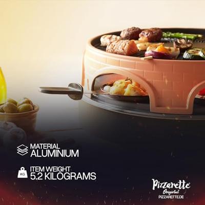 Emerio PO-113255.4 3in1 Pizzarette + 6 Pannetjes Terracotta Oranje/Zwart - thumbnail