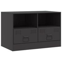 Tv-meubelen 2 st 67x39x44 cm staal zwart - thumbnail