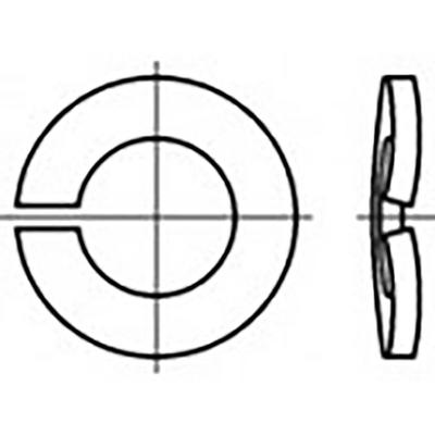 TOOLCRAFT TO-6854406 Veerring Binnendiameter: 6 mm DIN 128 RVS V2A A2 100 stuk(s)