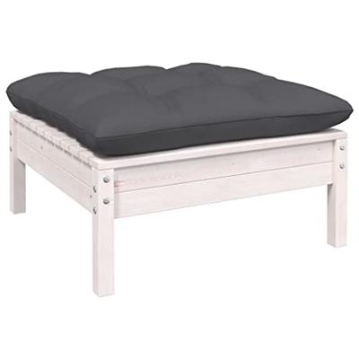 8-delige Loungeset met kussens grenenhout wit