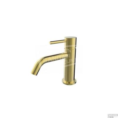 Wiesbaden Wastafelmengkraan Opbouw Style Uitloop 6.5 cm 1-hendel Geborsteld Messing Goud