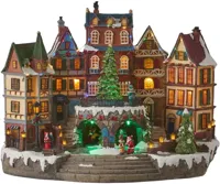 Village scenery with christmas tree adapter included l41,5xw25xh31,5cm Kerst Luville - Luville - thumbnail