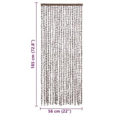 VidaXL Vliegengordijn 56x185 cm chenille taupe en wit