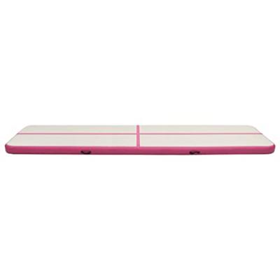 VidaXL Gymnastiekmat met pomp opblaasbaar 600x100x20 cm pvc roze - thumbnail
