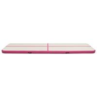 VidaXL Gymnastiekmat met pomp opblaasbaar 600x100x20 cm pvc roze - thumbnail