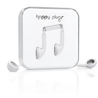 Happy Plugs Earbuds oordopjes met geïntegreerde microfoon en afstandsbediening Compatibel met Apple iPhone, iPod, iPad en Android smartphones, tablets en MP3-spelers - wit - thumbnail