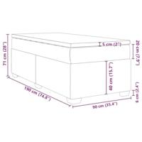 Boxspring met matras stof donkergrijs 90x190 cm - thumbnail