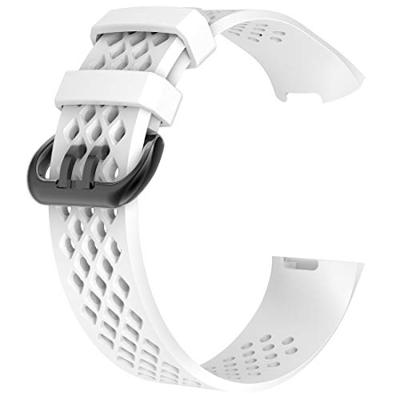 Fitbit Charge 3 & 4 sport bandje - Maat: Large - Wit - thumbnail