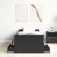 Bedframe met hoofd- en voeteneinde zwart 90x200 cm - thumbnail