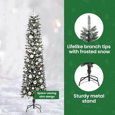 VidaXL Kunstkerstboom met 300 led groen 180 cm pvc en plastic en staal