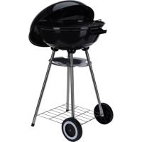 Overige Merken Kogelgrill houtskoolbarbecue op wielen 46 cm zwart - thumbnail