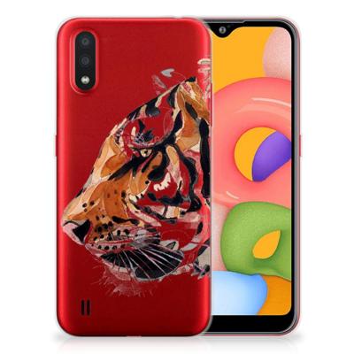 Smartphone hoesje Samsung Galaxy A01 Watercolor Tiger