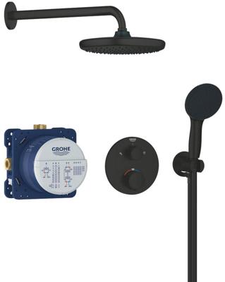 Inbouwdoucheset - 1 + 2 stralen - Thermostatische mengkraan - GROHE - 348832430 - Zwart Inbouwdoucheset - 1 + 2 stralen - Thermostatische mengkraan - GROHE - 348832430 - Zwart