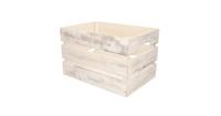 1x Houten Decoratie Fruitkistjes/kratten Wit 36 X 25 Cm - Opbergkisten - thumbnail