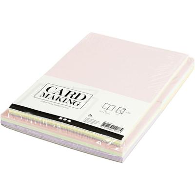 Creativ Company Kaarten en enveloppen, afmeting kaart 10,5x15 cm, afmeting envelop 11,5x16,5 cm, 110+220 gr, pastelkleuren, 50 set/ 1 doos