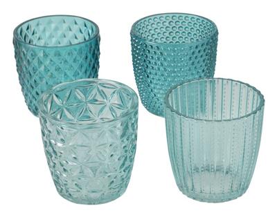 Boltze Home Theelichthouder set a 4st ø7xh7cm blauw