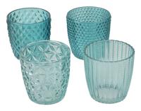 Boltze Home Theelichthouder set a 4st ø7xh7cm blauw - thumbnail