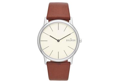 Horlogeband Skagen SKW6083 Leder Cognac 22mm Horlogeband Skagen SKW6083 Leder Cognac 22mm