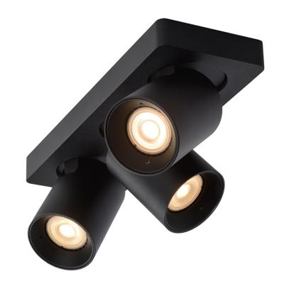 Lucide NIGEL - Plafondspot - LED Dim to warm - GU10 - 3x5W 2200K/3000K - Zwart Lucide NIGEL - Plafondspot - LED Dim to warm - GU10 - 3x5W 2200K/3000K - Zwart