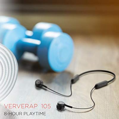 Motorola Lifestyle Verap 105 Bluetooth sport-hoofdtelefoon met nekbeugel, IPX5 waterdicht, compatibel met Alexa, Siri, Google Assistant, zwart, één maat