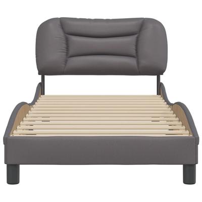 Bedframe zonder matras "Hvar" kunstleer grijs 80x200 cm