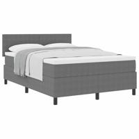 Boxspringbed Lichtgrijs en wit. 140 x 190 cm Katoen Stof - thumbnail