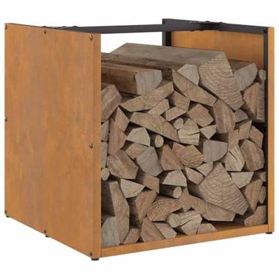 Brandhoutrek 40x40x40 cm weervast staal Brandhoutrek 40x40x40 cm weervast staal