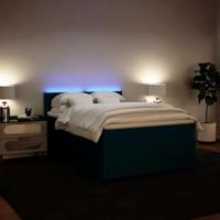 Boxspring met matras fluweel blauw 140x190 cm - thumbnail