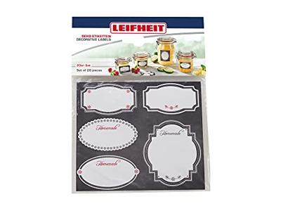 Leifheit 3218 zelfklevende deco-etiketten 20 stuks zwart/wit