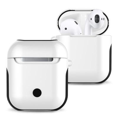 Gelakte PC Bluetooth-koptelefoon Case anti-verloren opbergtas voor Apple AirPods 1/2 (wit)