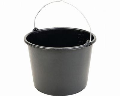 Bouwemmer 12 liter zwart