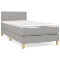 Boxspring met matras stof lichtgrijs 120x190 cm - thumbnail