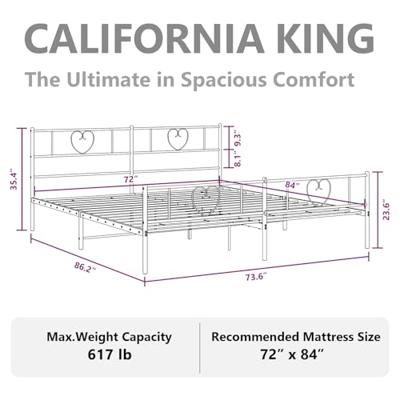 Bedframe met hoofd- en voeteneinde metaal wit 183x213 cm Bedframe met hoofd- en voeteneinde metaal wit 183x213 cm