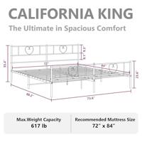 Bedframe met hoofd- en voeteneinde metaal wit 183x213 cm - thumbnail