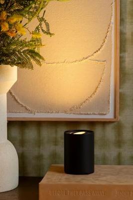 Lucide TUBE - Tafellamp - Ø 9,6 cm - LED 3 StepDim - GU10 - 1x5W 2700K - Zwart