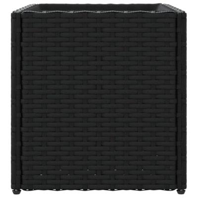 Plantenbakken 2 st 36x30x32 cm poly rattan zwart