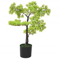 Kunstplant met pot cipres bonsai 60 cm groen - thumbnail